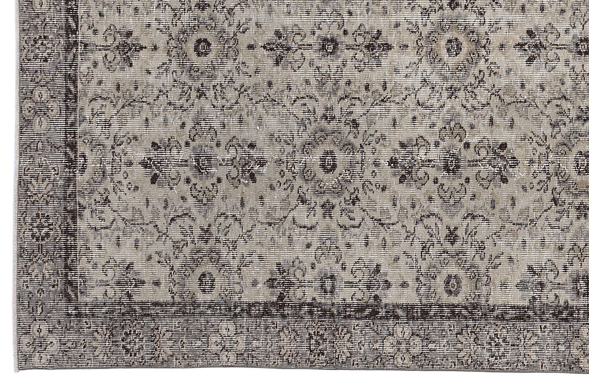 Atina 8803 Beige Vintage Wool Handmade Area Rug 4'10" x 8'7"