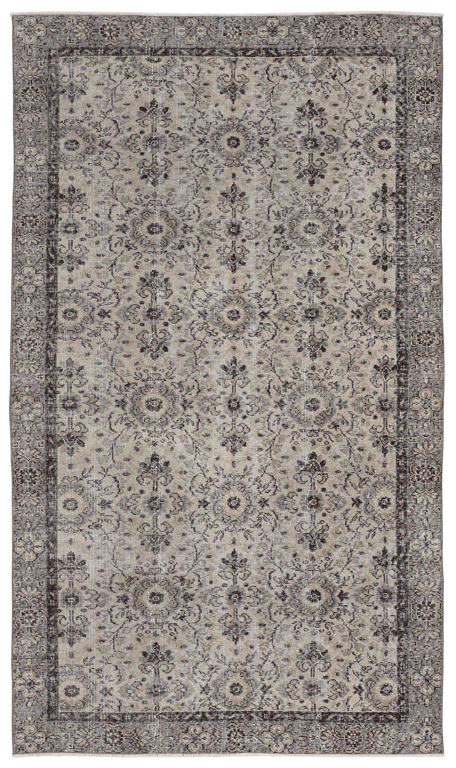 Atina 8803 Beige Vintage Wool Handmade Area Rug 4'10" x 8'7"