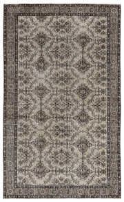 Atina Beige Vintage Wool Handmade Area Rug 5'0" x 8'1"
