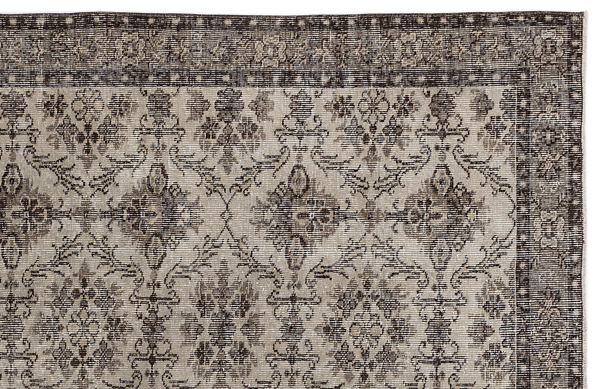Atina Beige Vintage Wool Handmade Area Rug 5'0" x 8'1"