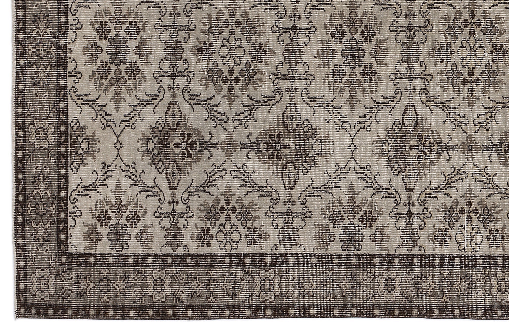 Atina Beige Vintage Wool Handmade Area Rug 5'0" x 8'1"