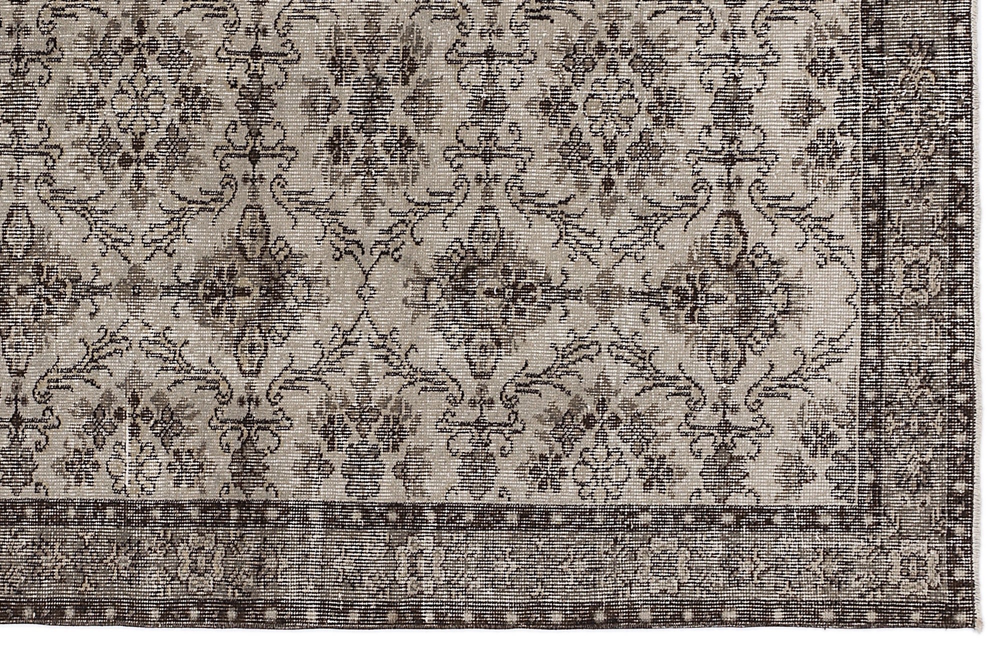 Atina Beige Vintage Wool Handmade Area Rug 5'0" x 8'1"