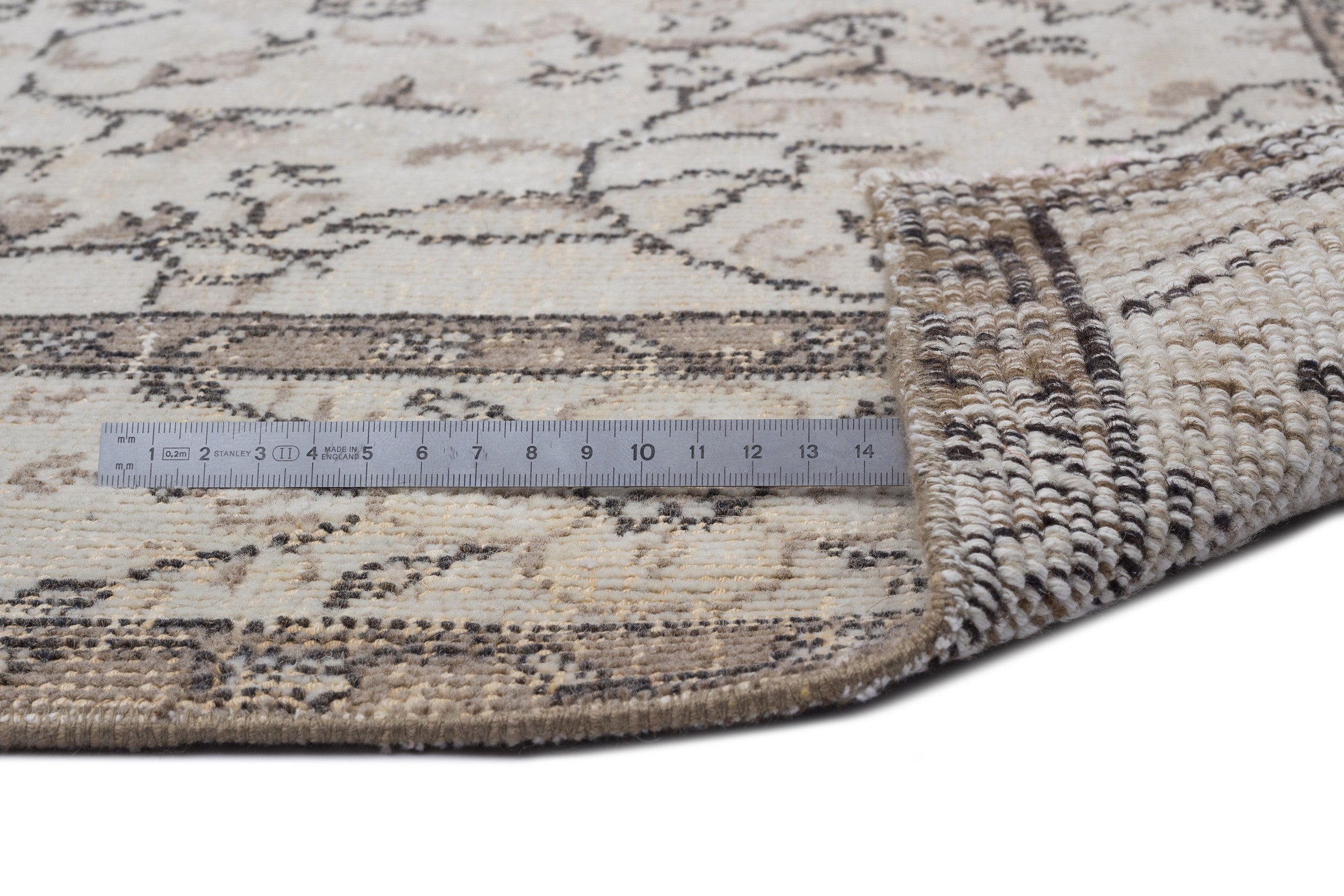Atina 8891 Beige Vintage Wool Handmade Area Rug 5'10" x 9'4"