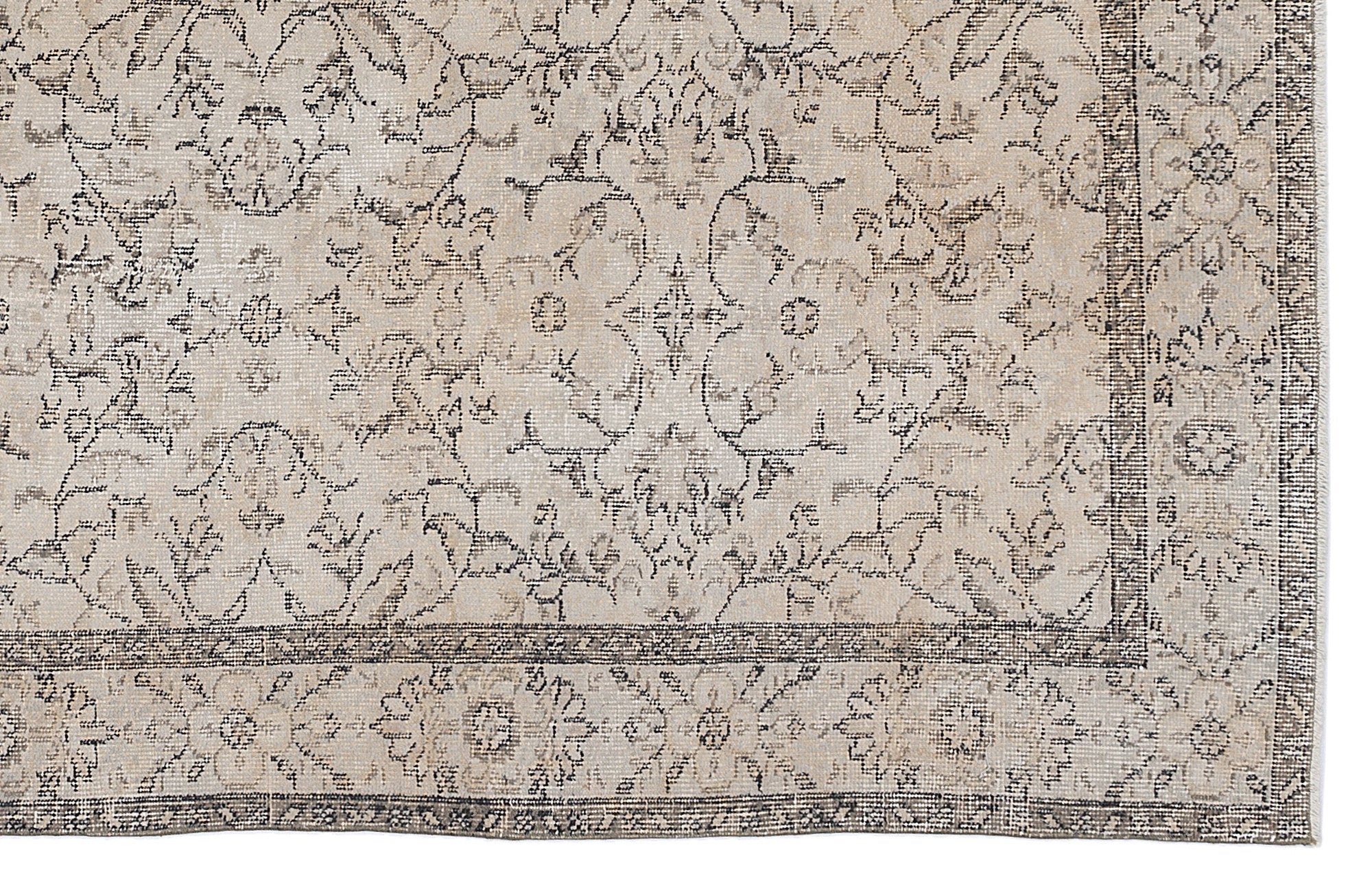 Atina 8891 Beige Vintage Wool Handmade Area Rug 5'10" x 9'4"