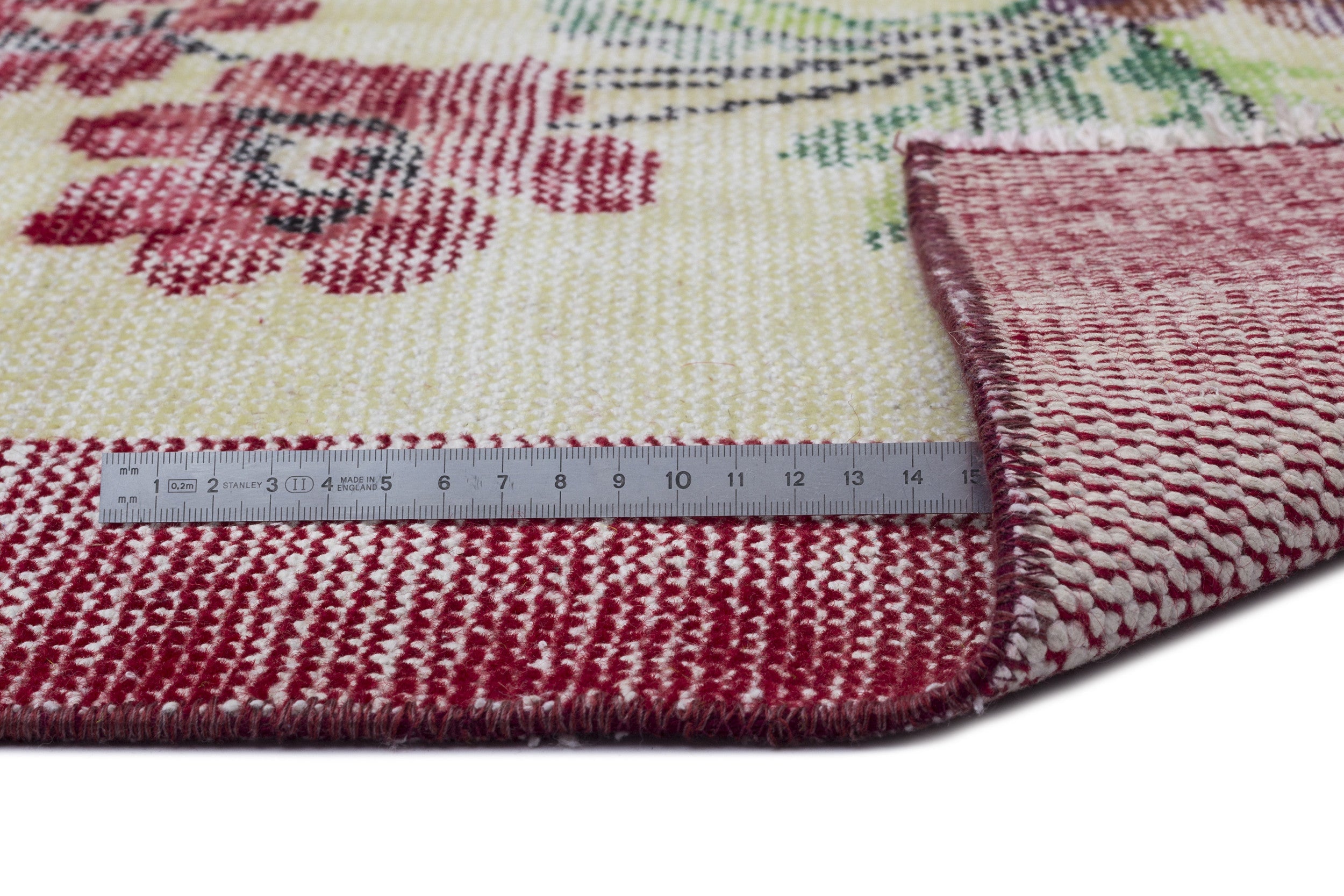 Atina Cream Vintage Wool Handmade Area Rug 5'7" x 8'8"