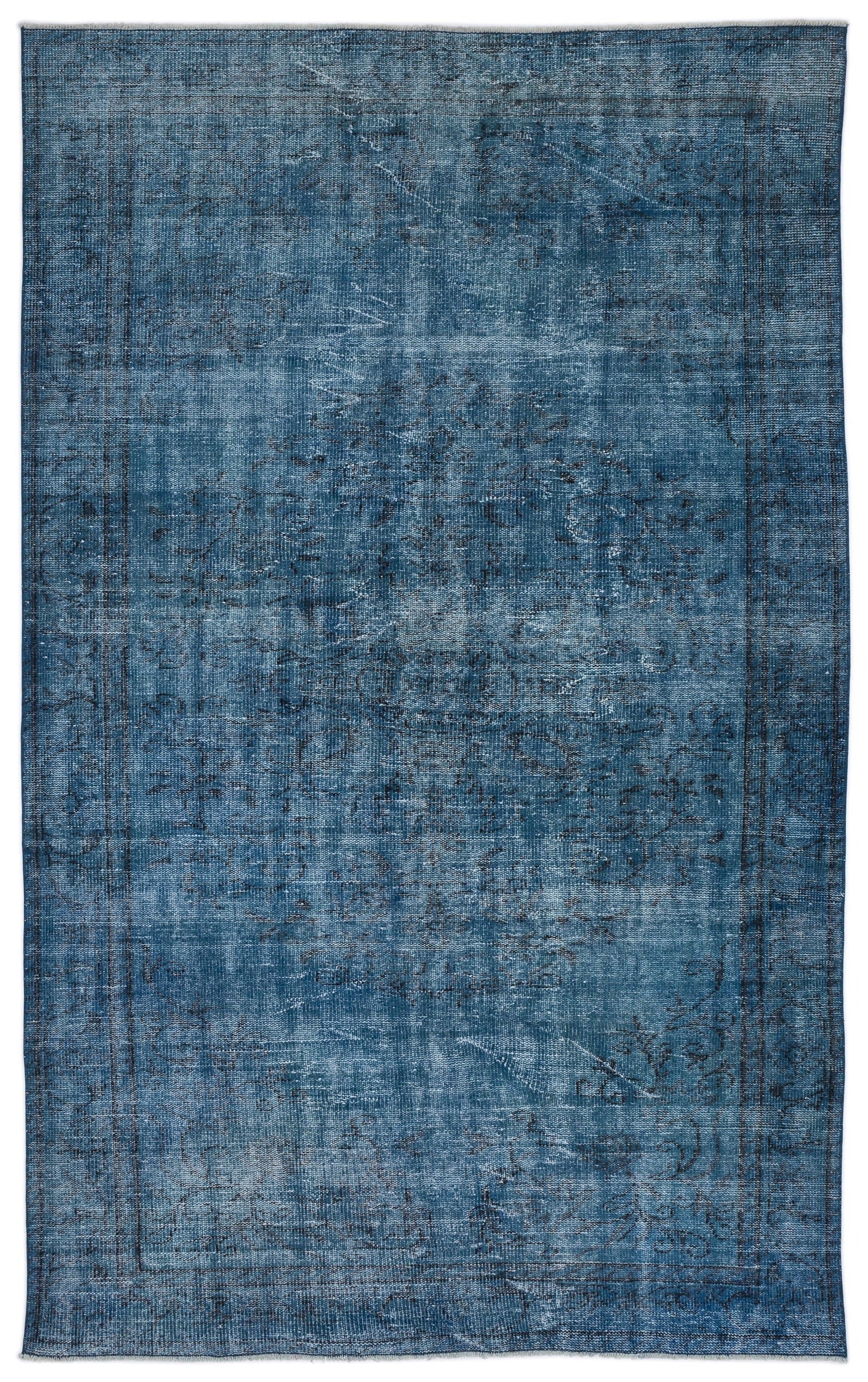 Atina Turquoise Vintage Wool Handmade Area Rug 6'0" x 9'5"