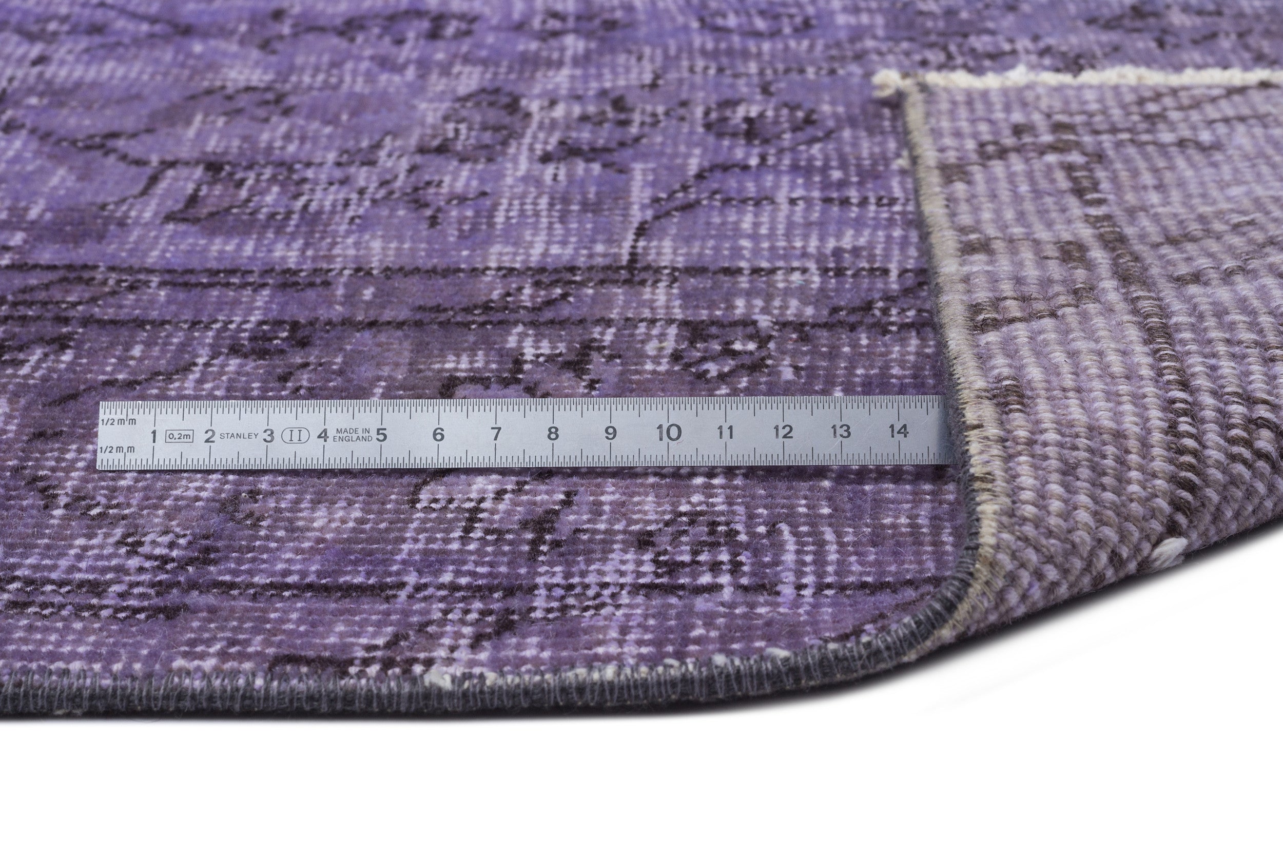 Atina Purple Vintage Wool Handmade Area Rug 5'1" x 8'9"