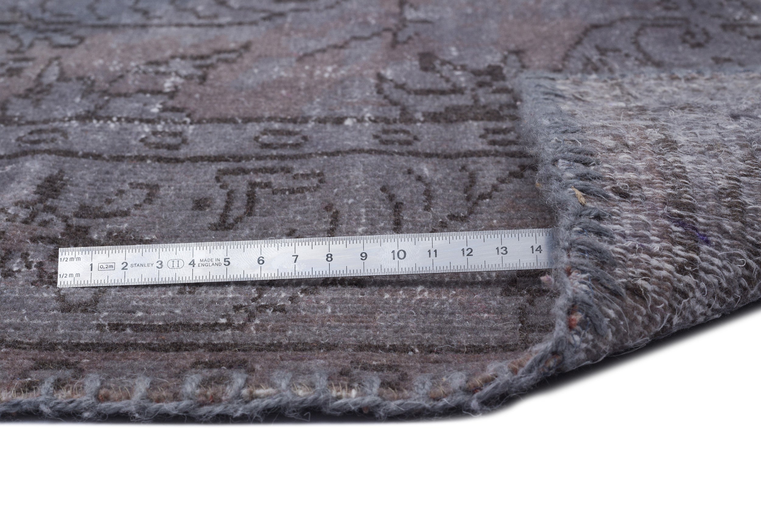Atina Grey Vintage Wool Handmade Area Rug 5'10" x 9'7"