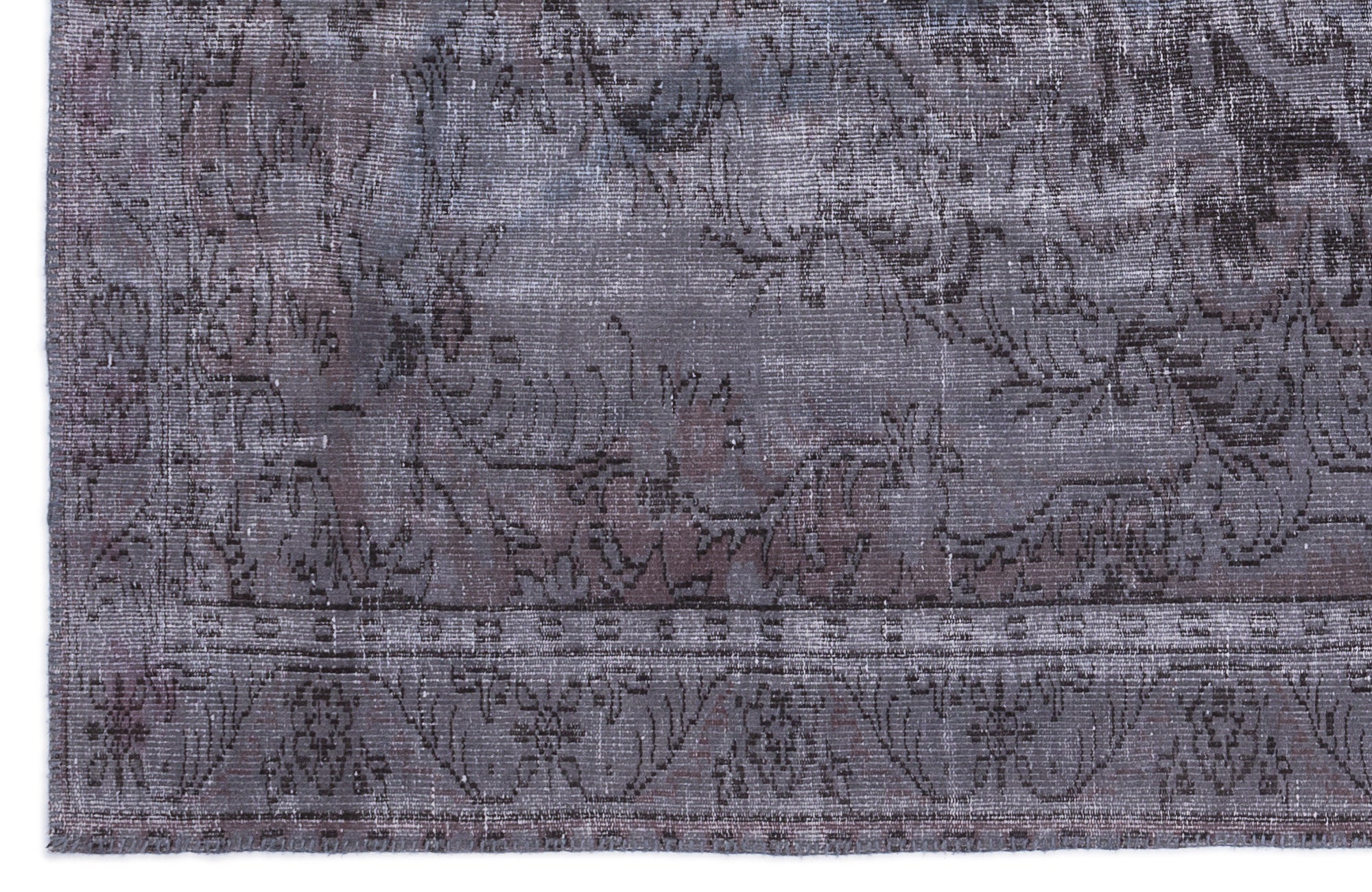 Atina Grey Vintage Wool Handmade Area Rug 5'10" x 9'7"