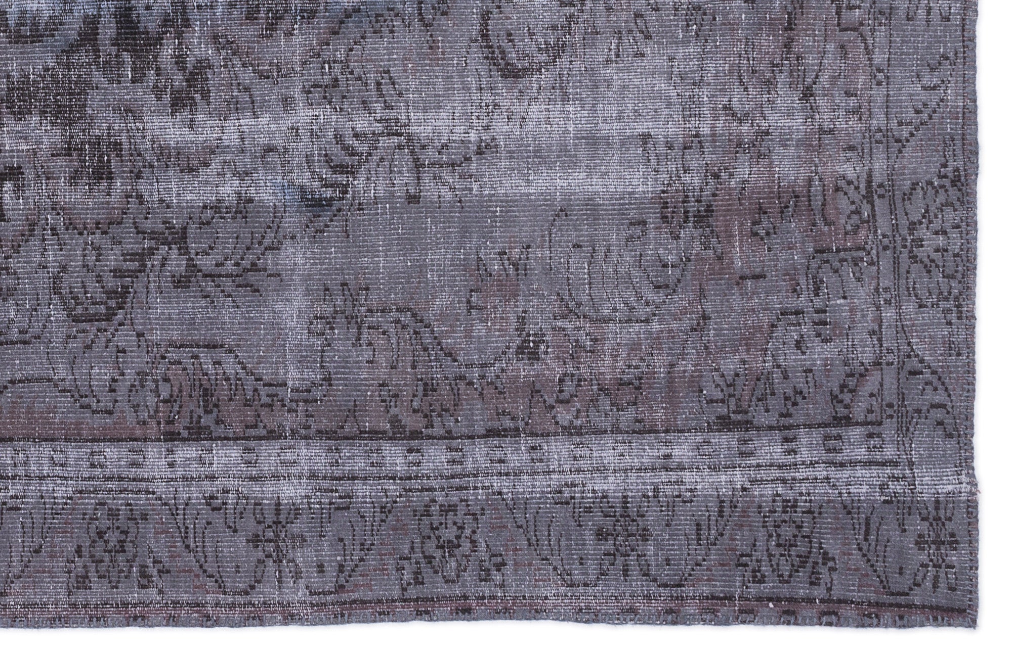 Atina Grey Vintage Wool Handmade Area Rug 5'10" x 9'7"