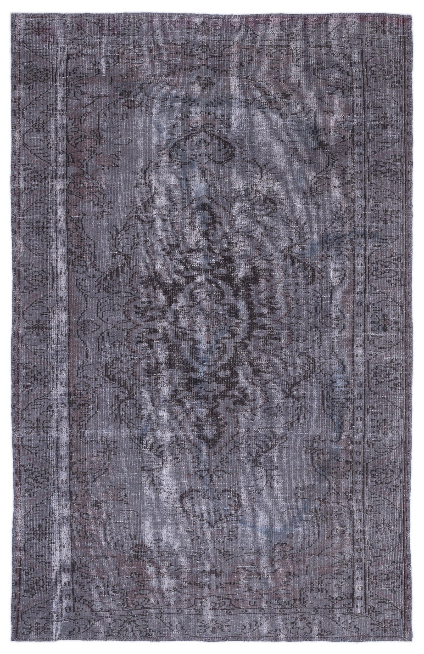 Atina Grey Vintage Wool Handmade Area Rug 5'10" x 9'7"