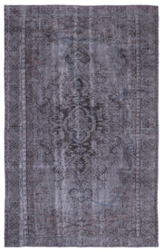 Atina Grey Vintage Wool Handmade Area Rug 5'10" x 9'7"