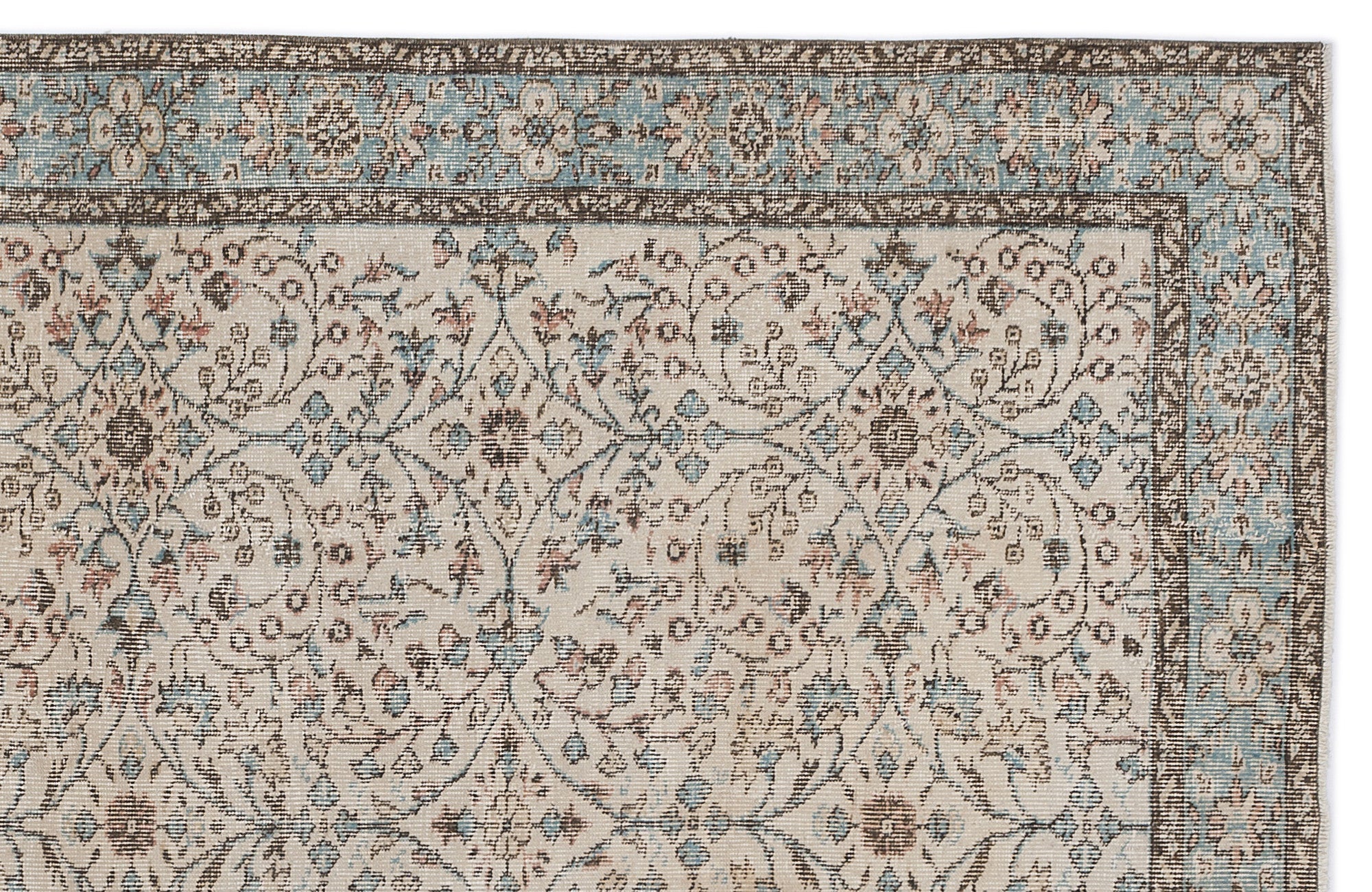 Atina 8952 Beige Vintage Wool Handmade Area Rug 5'2" x 9'2"