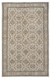 Atina Beige Vintage Wool Handmade Area Rug 6'3" x 9'9"