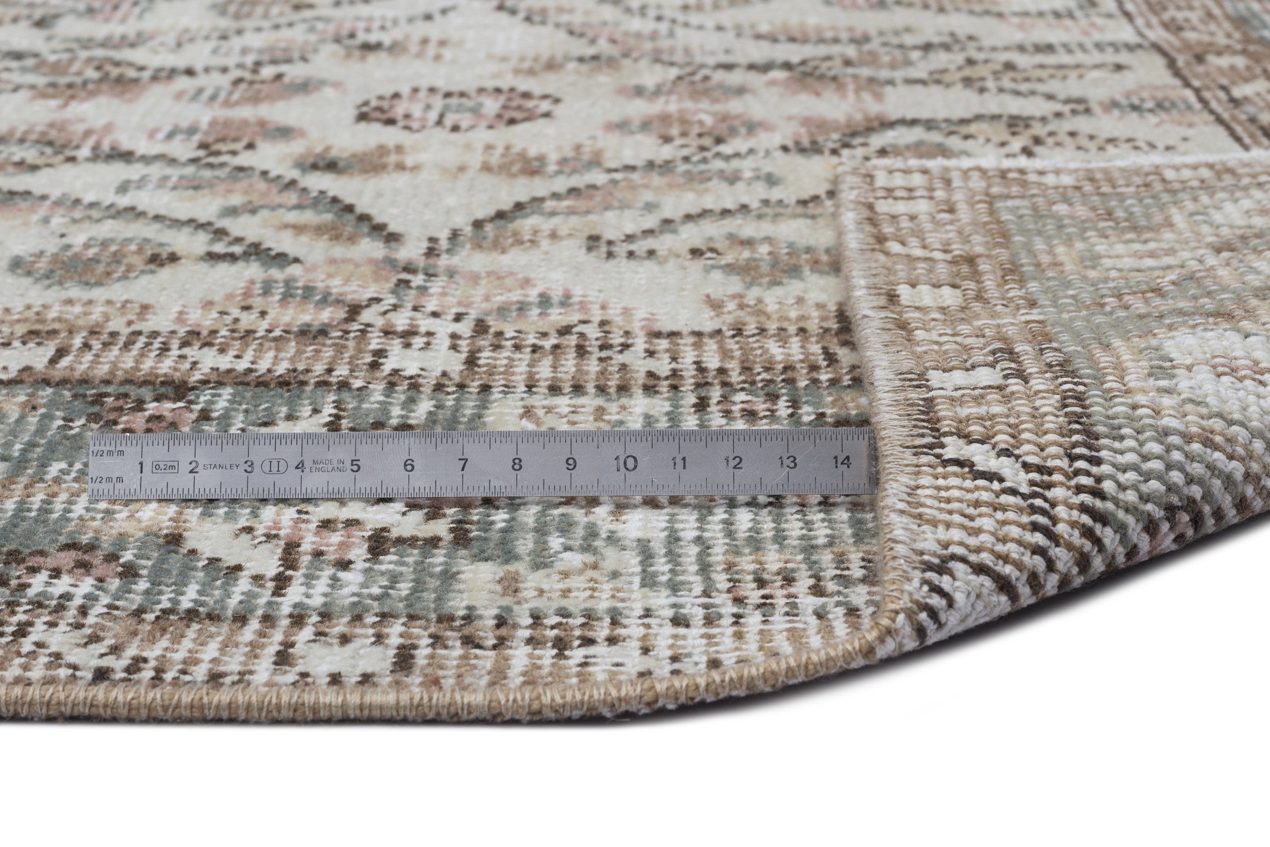 Atina 8998 Beige Vintage Wool Handmade Area Rug 5'6" x 9'10"