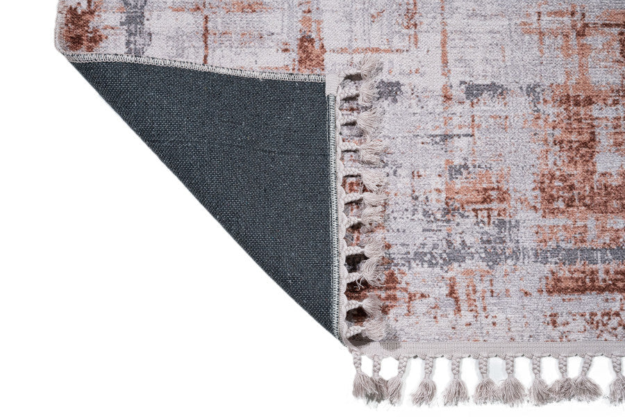 Orange Area Rug - Digital Print Cotton Chenille Rug for Living Room & Kitchen