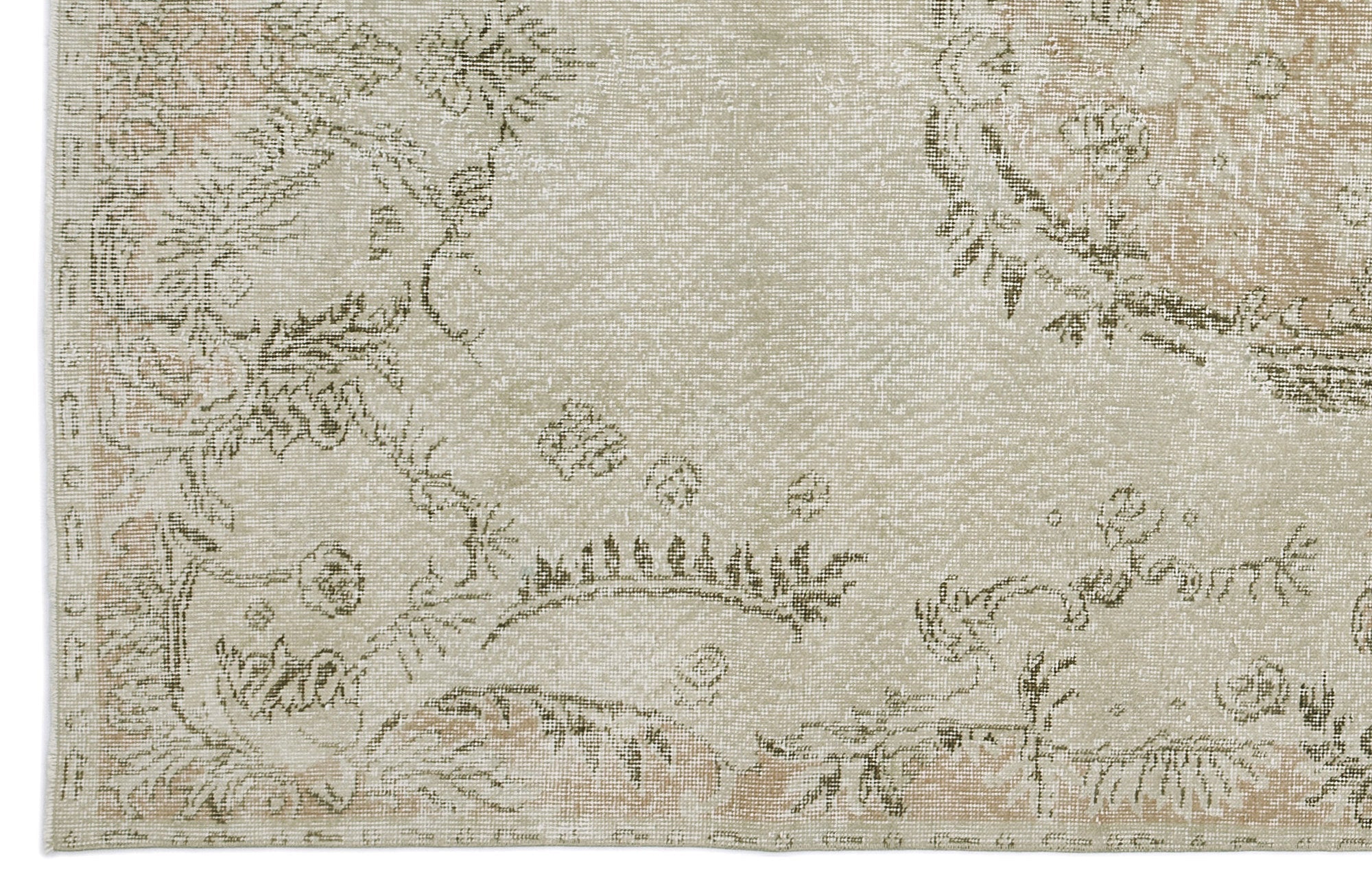 Atina Beige Vintage Wool Handmade Area Rug 5'6" x 9'9"