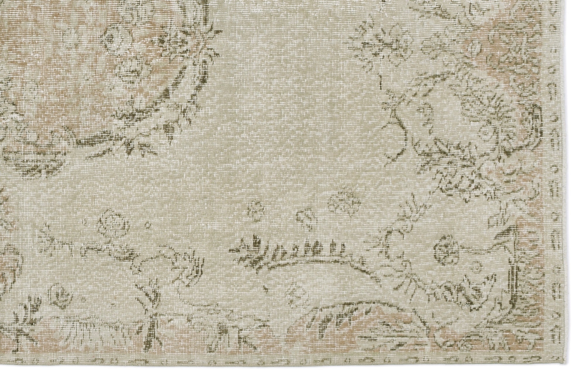 Atina Beige Vintage Wool Handmade Area Rug 5'6" x 9'9"