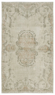 Atina Beige Vintage Wool Handmade Area Rug 5'6" x 9'9"