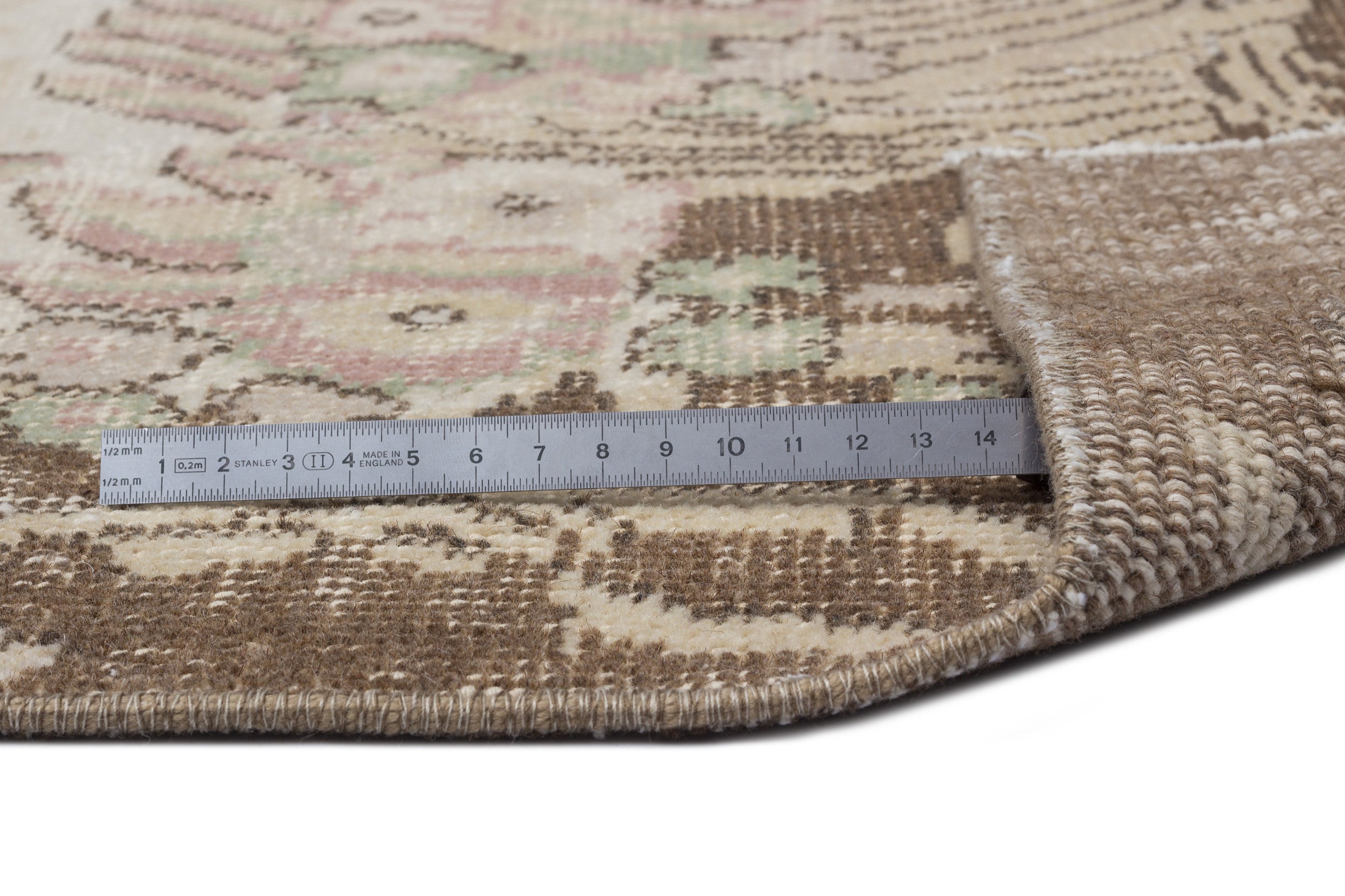 Atina 9008 Beige Vintage Wool Handmade Area Rug 5'6" x 9'6"