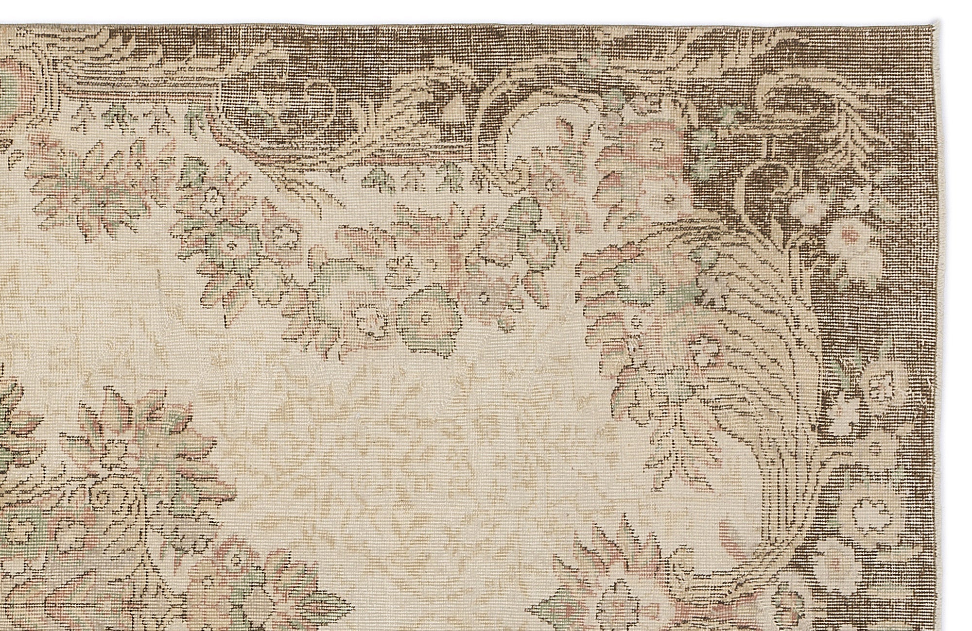 Atina 9008 Beige Vintage Wool Handmade Area Rug 5'6" x 9'6"