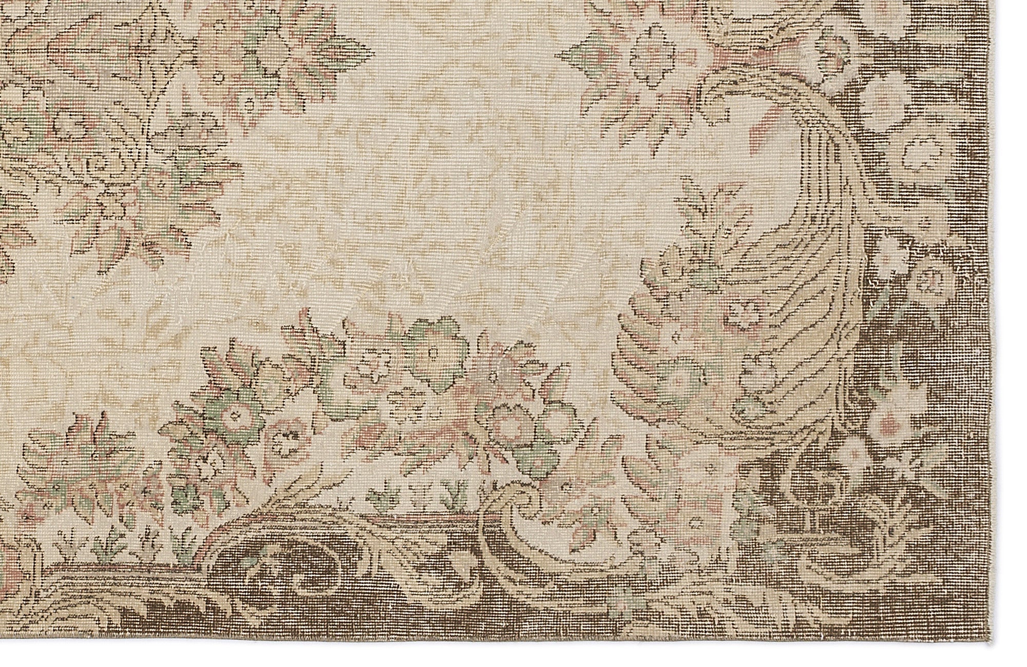Atina 9008 Beige Vintage Wool Handmade Area Rug 5'6" x 9'6"