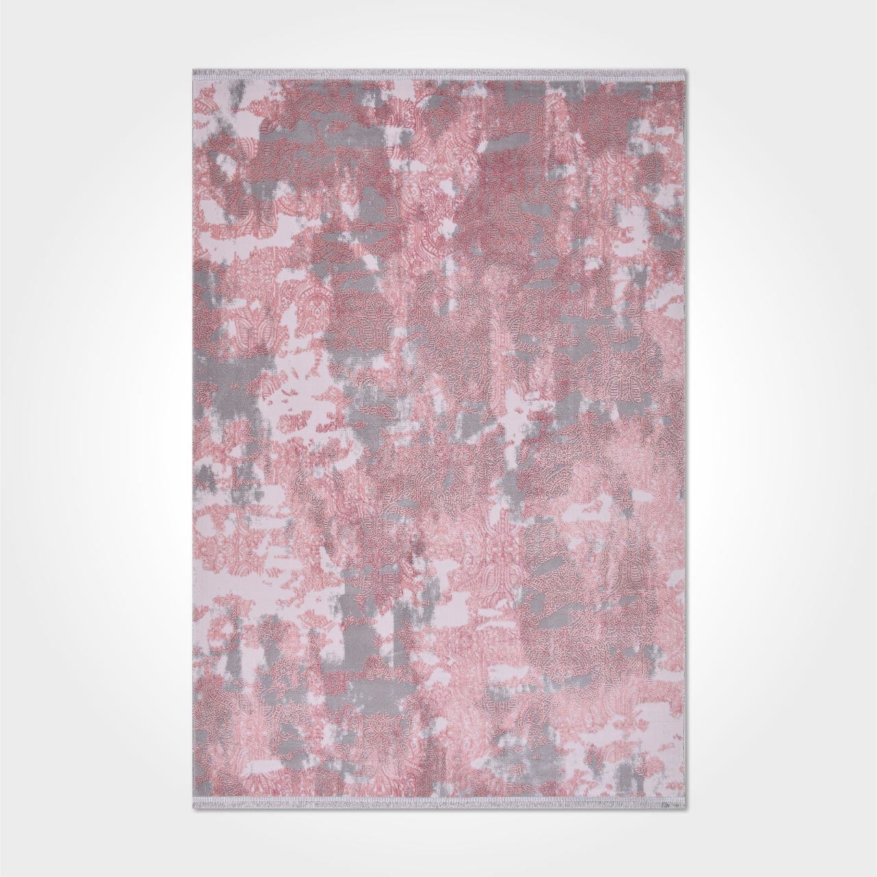 Pink Bamboo Area Rug – Modern Machine Made Rug With Soft Pile & Overlocked Edge