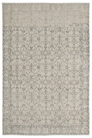 Atina 9011 Beige Vintage Wool Handmade Area Rug 6'3" x 9'7"