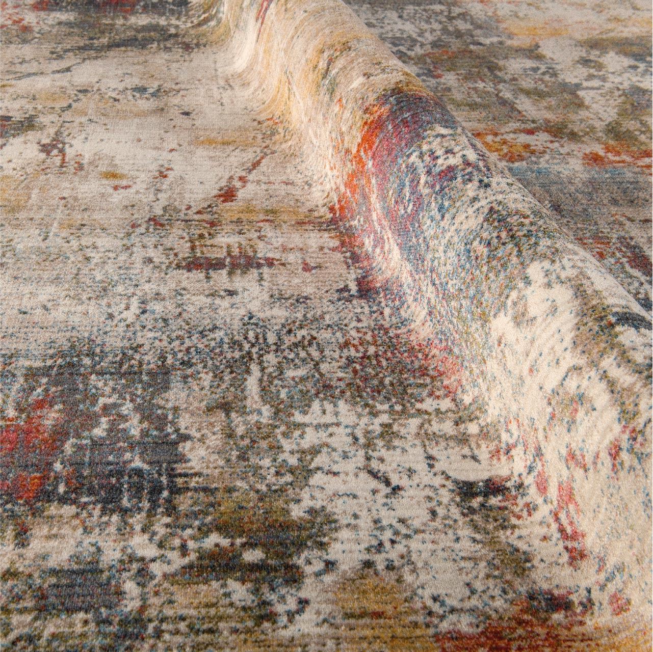 Modern Area Rug – Machine Made Cream Area Rug with Overlocked Edge Finish