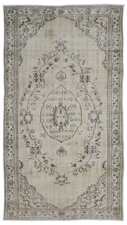 Atina Beige Vintage Wool Handmade Area Rug 5'8" x 9'6"