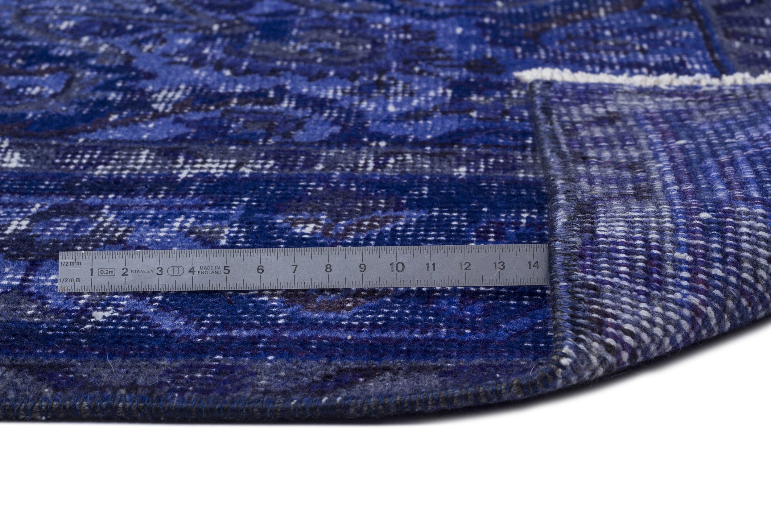 Atina Blue Vintage Wool Handmade Area Rug 6'4" x 9'10"