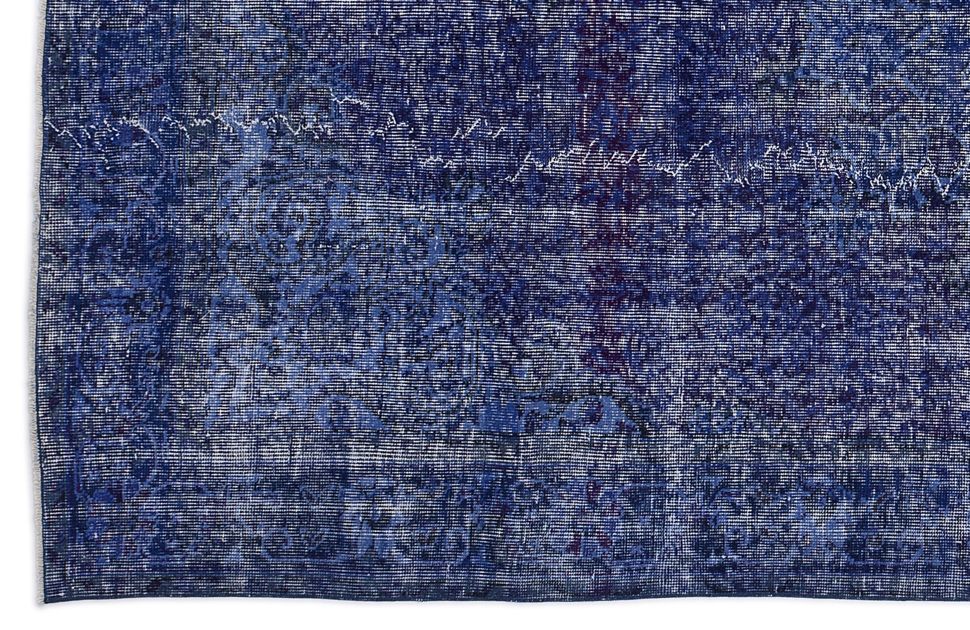 Atina Blue Vintage Wool Handmade Area Rug 6'4" x 9'10"