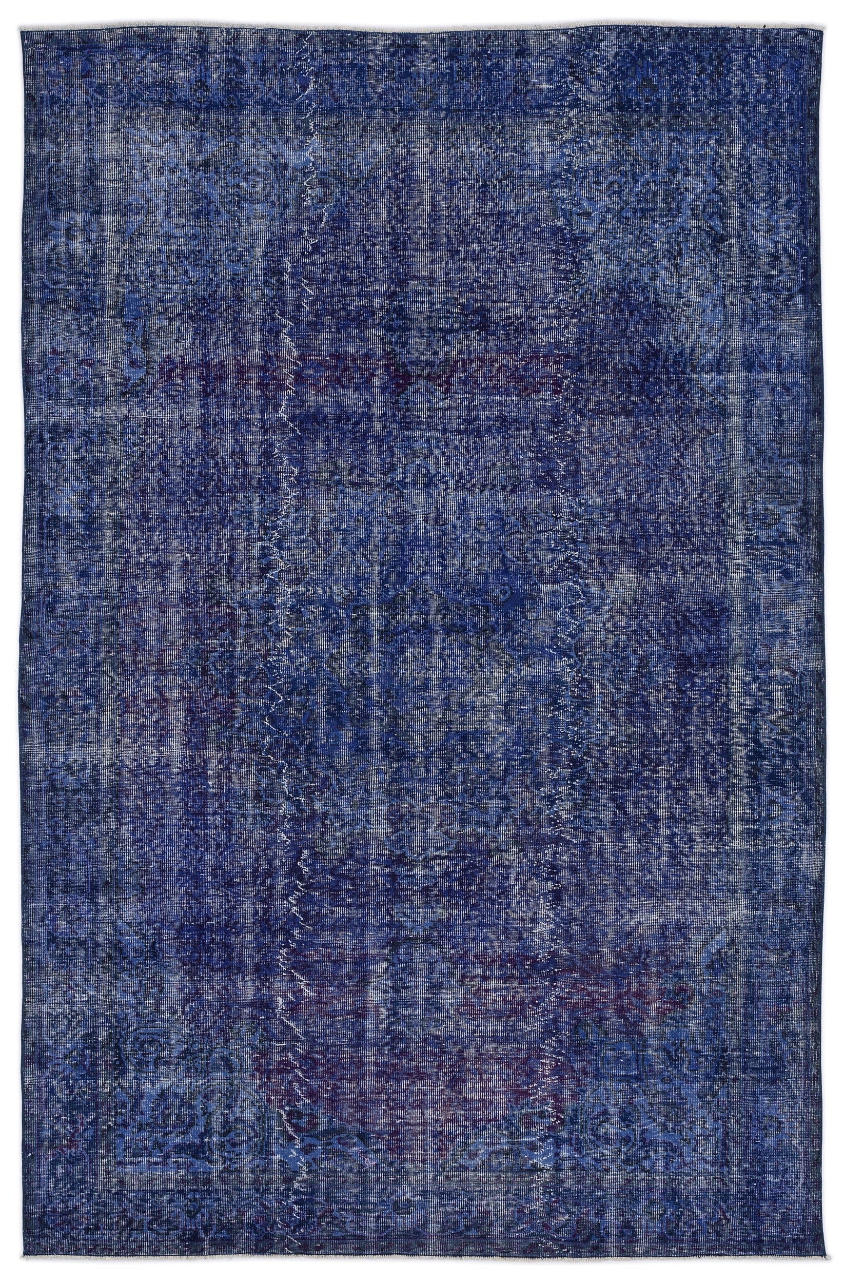 Atina Blue Vintage Wool Handmade Area Rug 6'4" x 9'10"