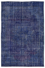 Atina Blue Vintage Wool Handmade Area Rug 6'4" x 9'10"
