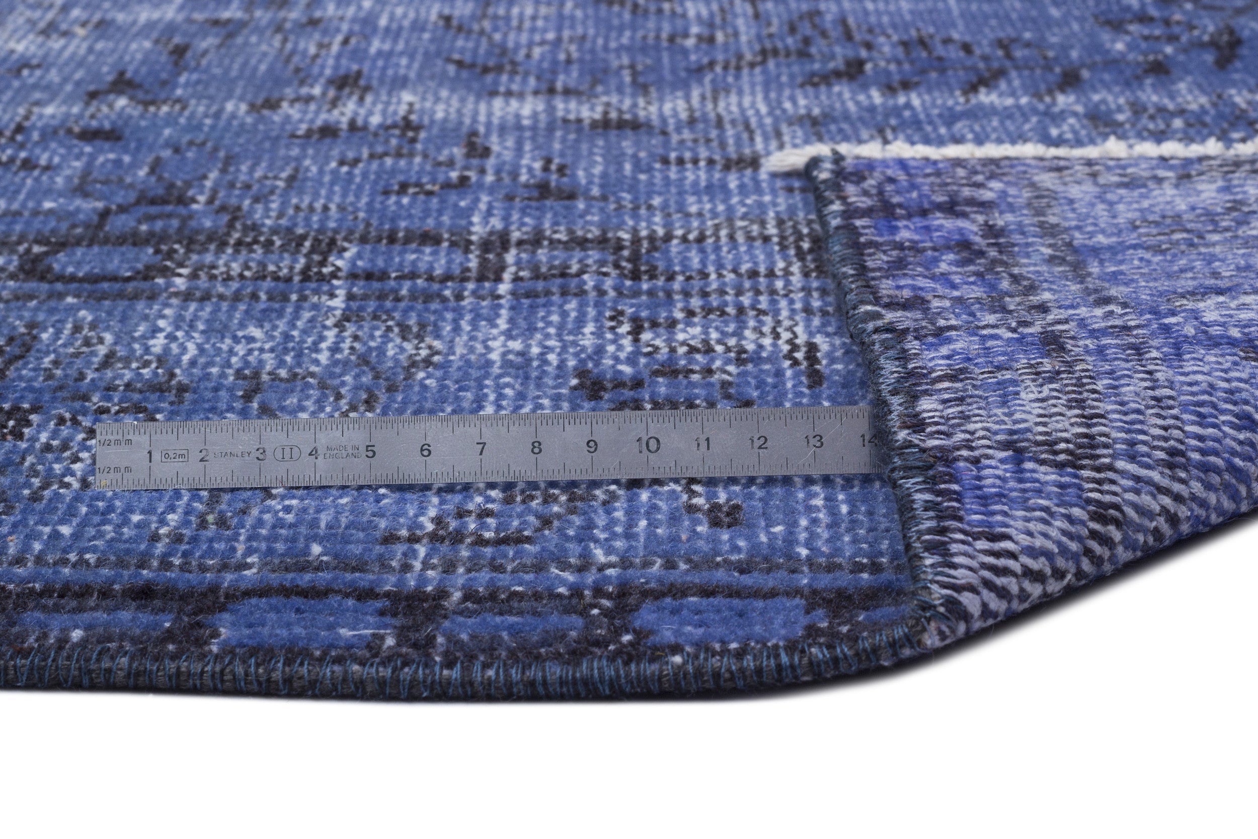 Atina Blue Vintage Wool Handmade Area Rug 5'8" x 9'5"
