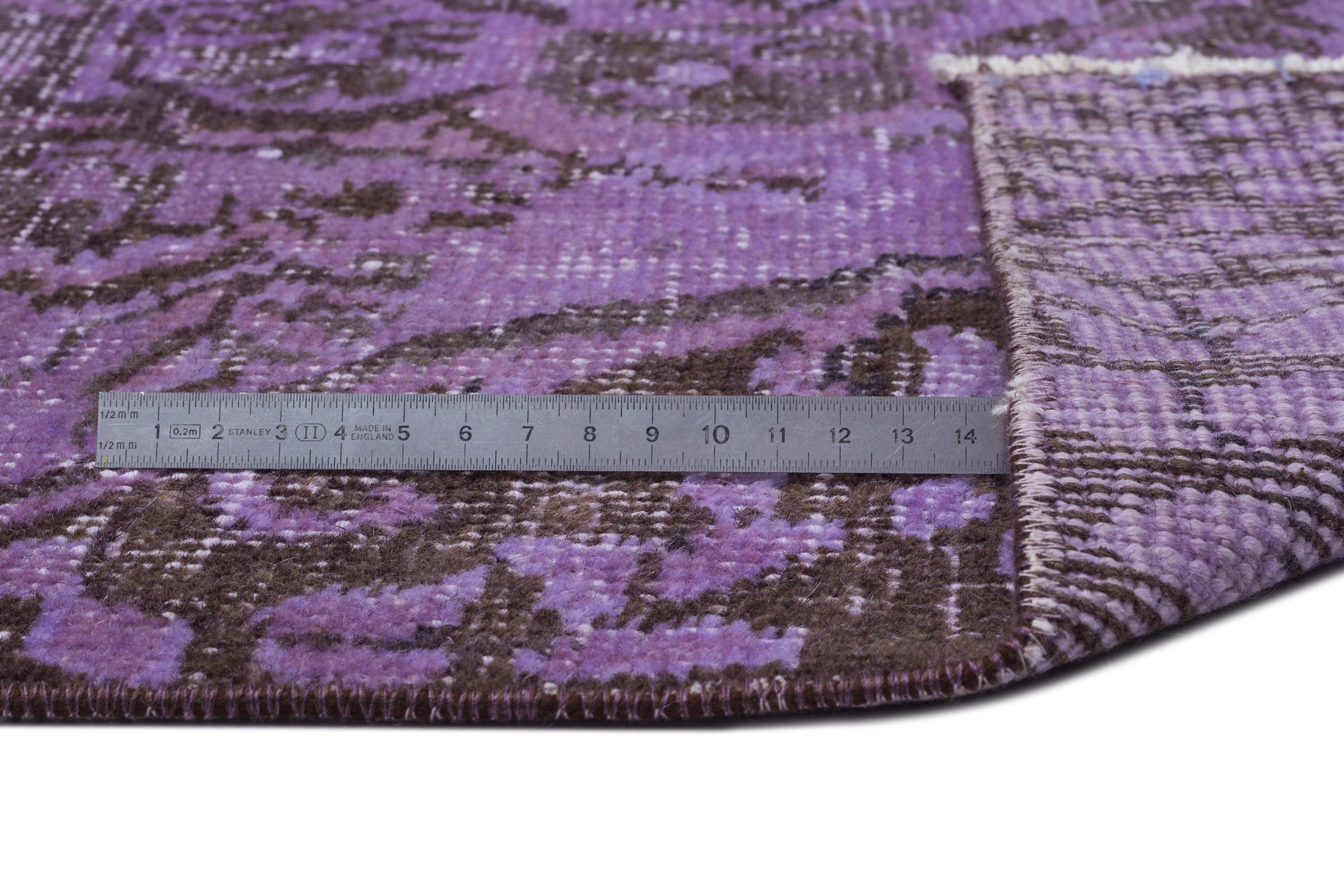 Atina Purple Vintage Wool Handmade Area Rug 5'3" x 9'1"