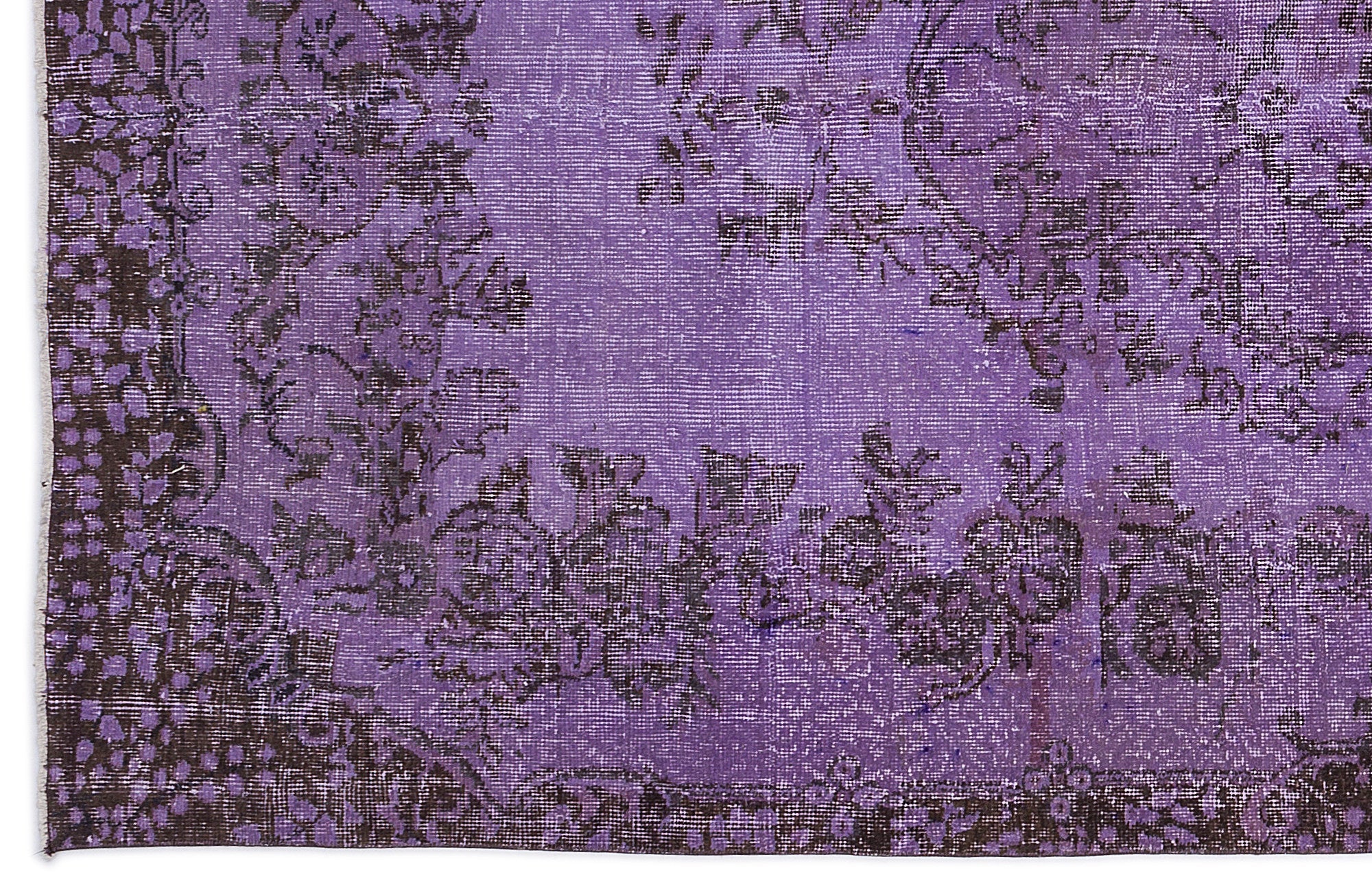 Atina Purple Vintage Wool Handmade Area Rug 5'3" x 9'1"