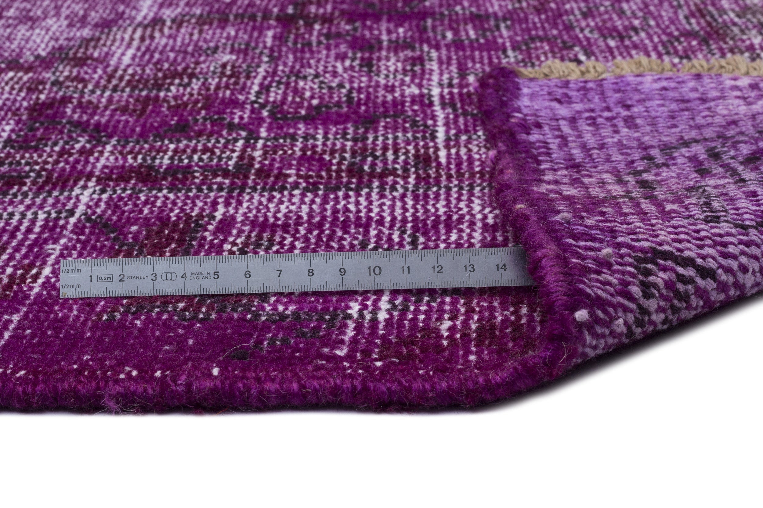Atina Purple Vintage Wool Handmade Area Rug 5'2" x 8'2"