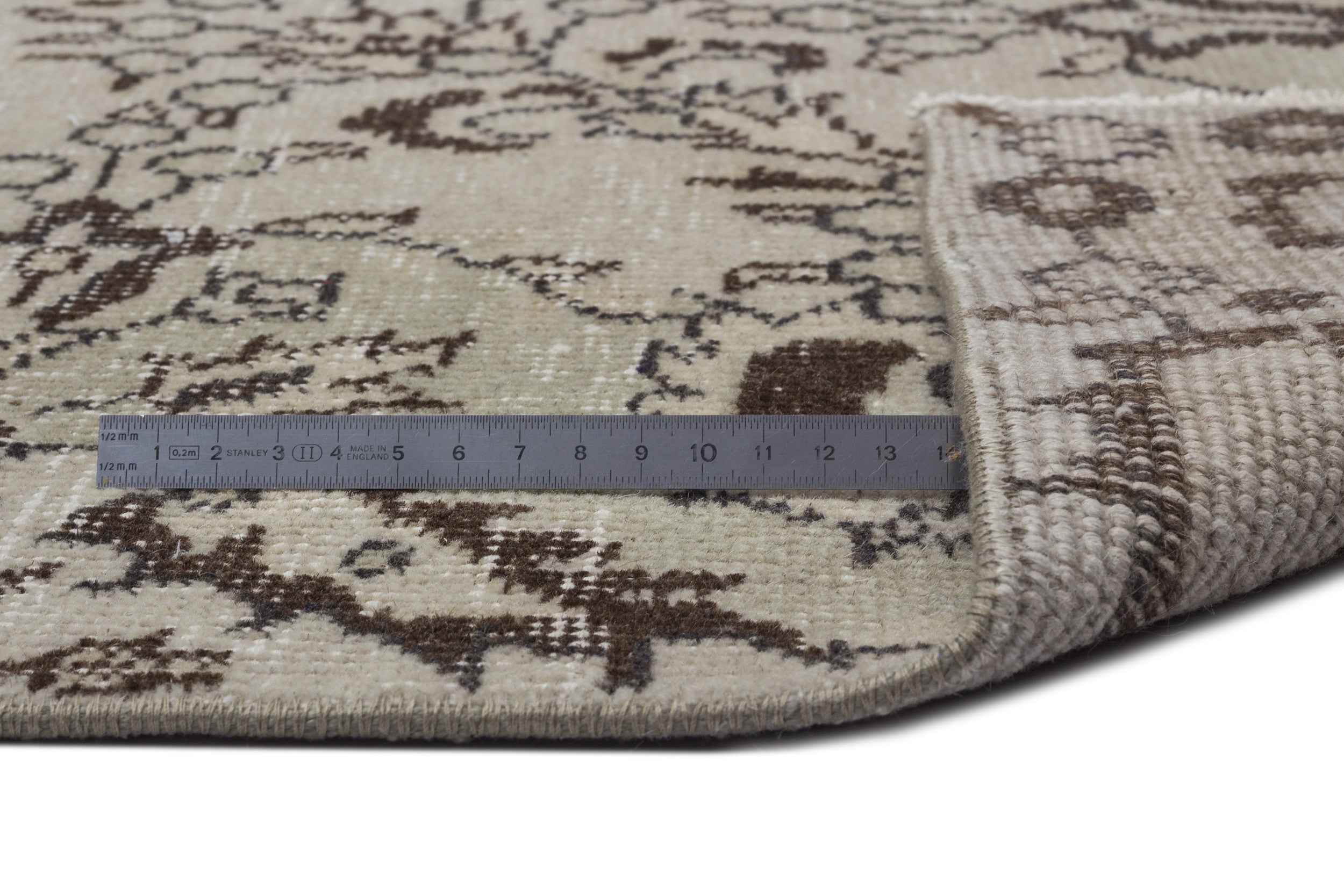 Atina 9102 Beige Vintage Wool Handmade Area Rug 6'2" x 9'9"