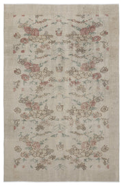 Atina Beige Vintage Wool Handmade Area Rug 5'1" x 9'4"