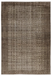 Atina Brown Vintage Wool Handmade Area Rug 6'3" x 9'2"