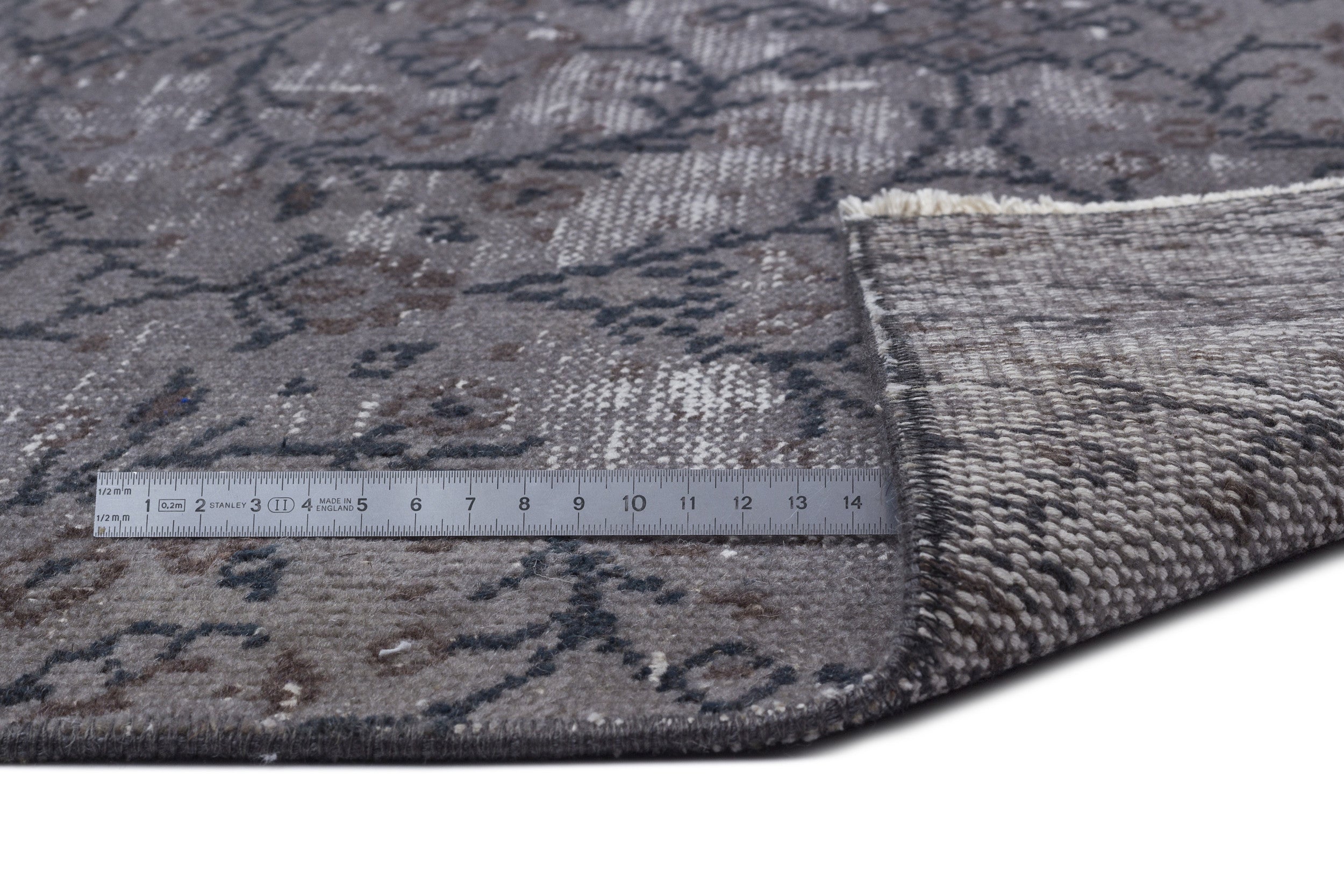 Atina Grey Vintage Wool Handmade Area Rug 5'4" x 9'1"