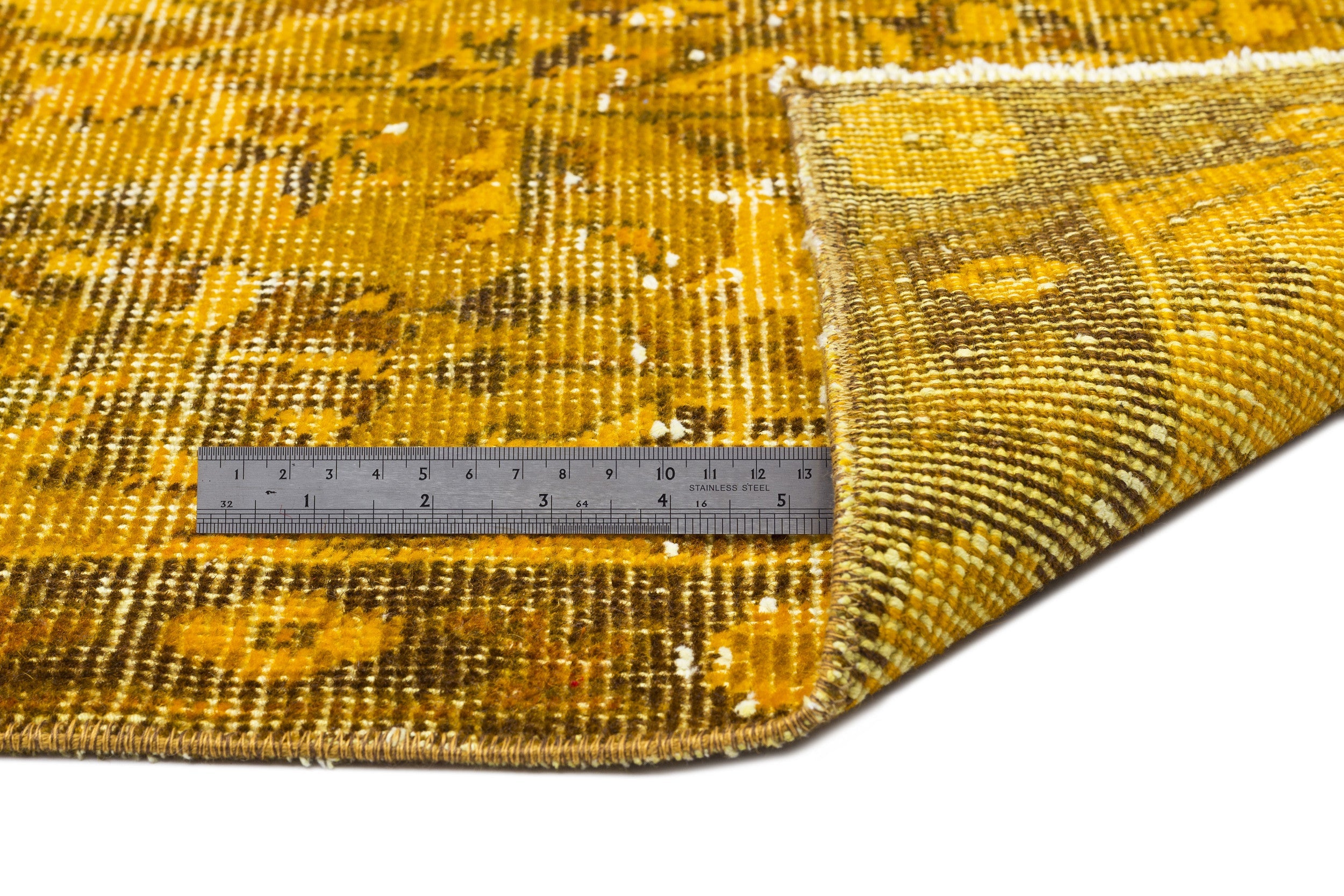Atina Yellow Vintage Wool Handmade Area Rug 6'10" x 10'3"