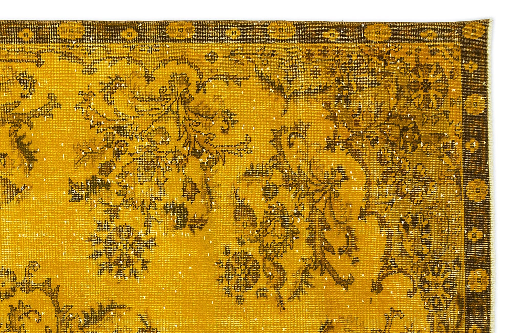 Atina Yellow Vintage Wool Handmade Area Rug 6'10" x 10'3"