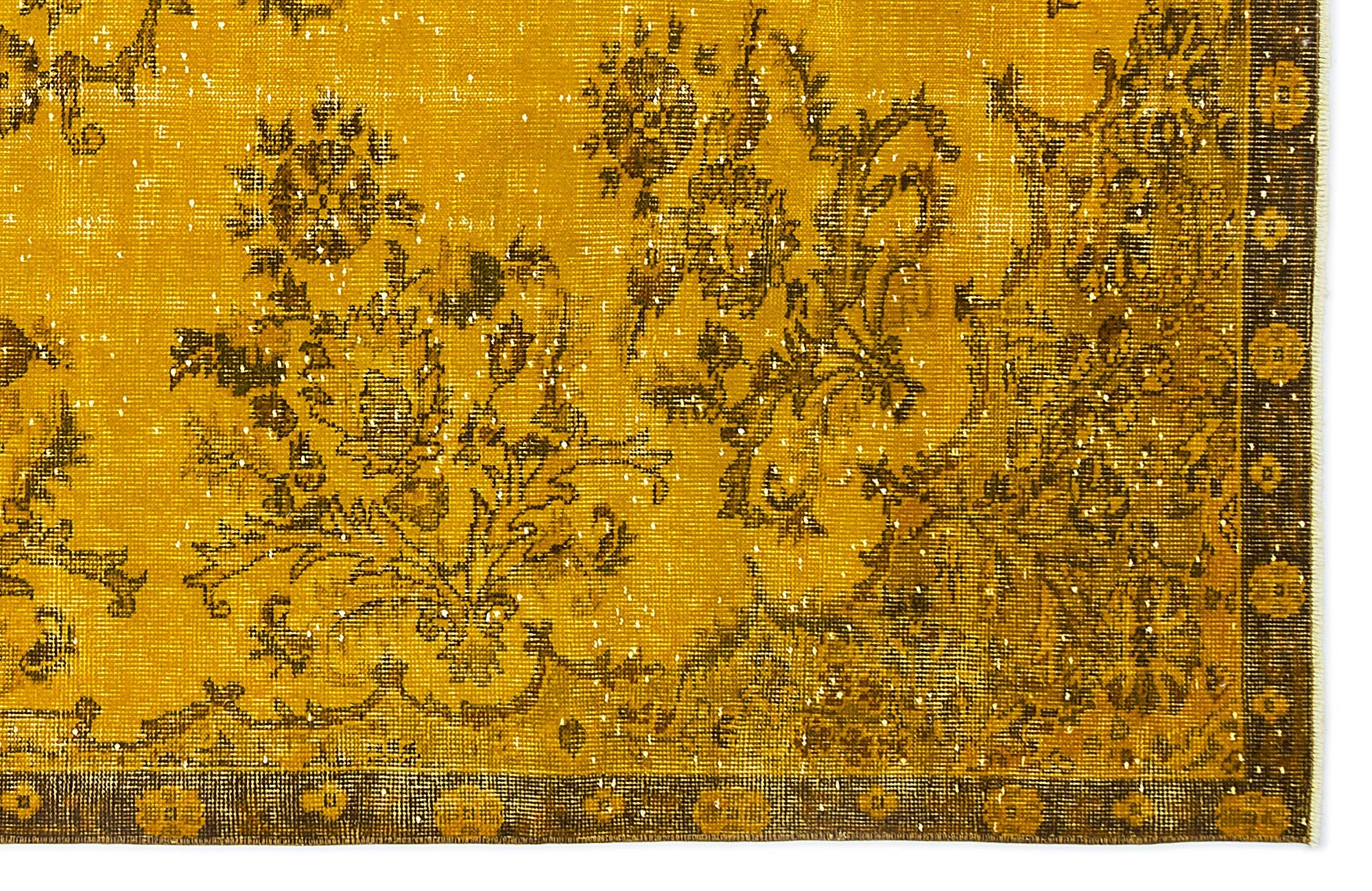 Atina Yellow Vintage Wool Handmade Area Rug 6'10" x 10'3"