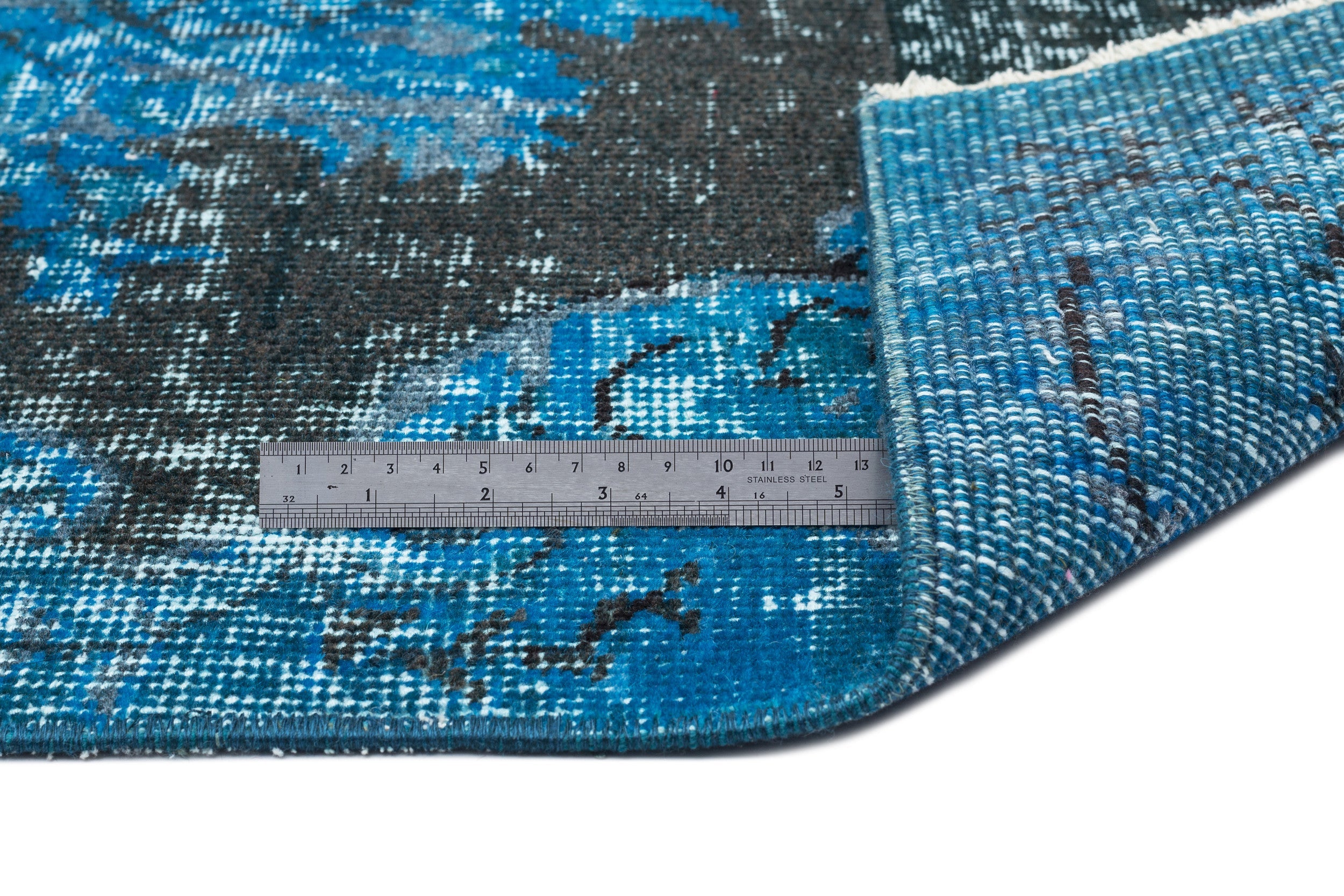 Atina Turquoise Vintage Wool Handmade Area Rug 5'1" x 8'11"
