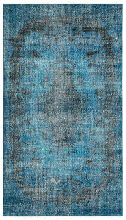 Atina Turquoise Vintage Wool Handmade Area Rug 5'1" x 8'11"