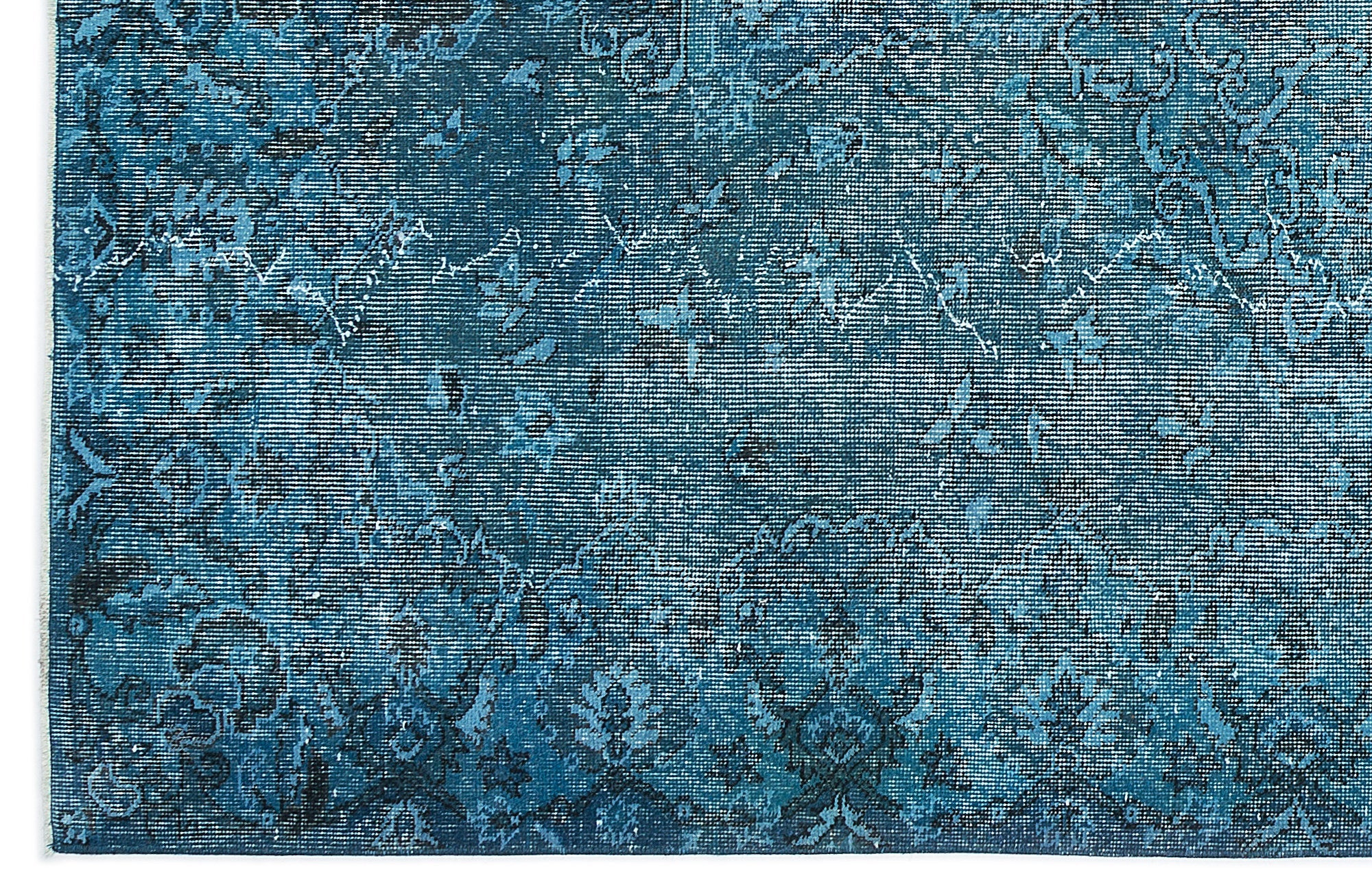 Atina Turquoise Vintage Wool Handmade Area Rug 5'4" x 9'6"