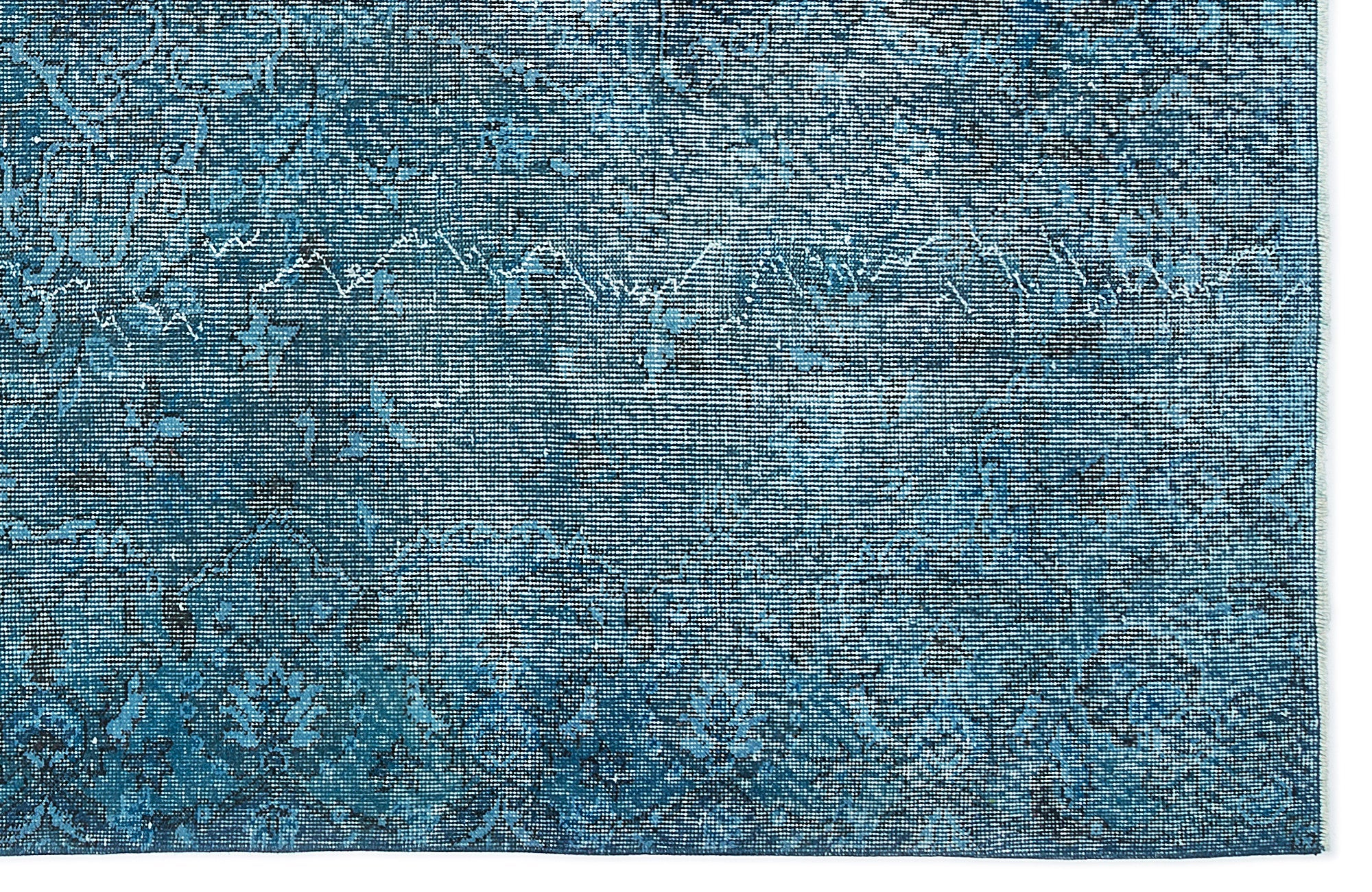 Atina Turquoise Vintage Wool Handmade Area Rug 5'4" x 9'6"
