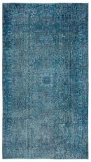 Atina Turquoise Vintage Wool Handmade Area Rug 5'4" x 9'6"